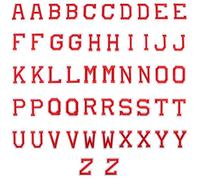 LUTER 52 Pièces Fer Sur Des Patchs de Lettre A-Z Brodés - Appliques Alphabet à Coudre Avec Patchs de Réparation Décoratifs Pour Chapeaux, Chaussures, Sacs (Rouge)