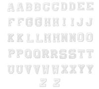 LUTER 52 Pièces Fer Sur Des Patchs de Lettre Alphabet Coudre Sur Des Appliques Avec Réparation Décoratifs A-Z Brodés Pour Chapeaux Chaussures Sacs (Blanc)