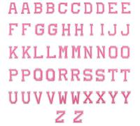 LUTER 52 Pièces Fer Sur Des Patchs de Lettre Alphabet Coudre Sur Des Appliques Avec Réparation Décoratifs A-Z Brodés Pour Chapeaux Chaussures Sacs (Rose Rouge)