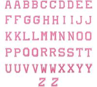 LUTER 52 Pièces Fer Sur Des Patchs de Lettre Alphabet Coudre Sur Des Appliques Avec Réparation Décoratifs A-Z Brodés Pour Chapeaux Chaussures Sacs (Rose Rouge)