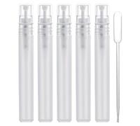 LUTER 5pcs 10ml Atomiseurs de Parfum, Mat Flacons Vaporisateurs Vides en Plastique pour Voyage Brume Fine Flacons Vaporisateurs Rechargeable avec 0,5ml Tube Distributeur pour Cheveux Visage