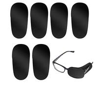 LUTER 6 Pièces Cache Oeil pour Lunettes, Grandetaille Cache Oeil Medical pour Couvrir l'Oeil Gauche Droit pour Enfants et Adultes Oeil Paresseux Amblyopie Strabisme Améliorer la Vision (Noir)