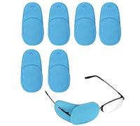 LUTER 6 Pièces Cache Oeil pour Lunettes, Grandetaille Cache Oeil Medical pour Couvrir l'Oeil Gauche Droit pour Améliorer la Vision Enfants et Adultes Oeil Paresseux Amblyopie Strabisme (Bleu)