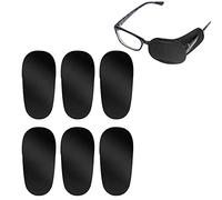 LUTER 6 Pièces Cache Oeil pour Lunettes, Réutilisable Cache Oeil pour Couvrir l'Oeil Gauche Droit Améliorer la Vision pour Enfants et Adultes Oeil Paresseux Amblyopie Strabisme (Noir, Médium)