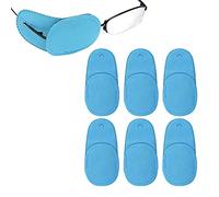 LUTER 6 Pièces Cache Oeil pour Lunettes, Réutilisable Cache Oeil pour Couvrir l'Oeil Gauche Droit Améliorer la Vision pour Enfants et Adultes Oeil Paresseux Amblyopie Strabisme (Bleu, Médium)