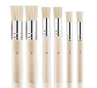 Luter 6 pièces Pinceaux à Pochoir en Bois, Pinceaux à Poils Naturels pour Peinture Acrylique, Peinture à l'huile, Aquarelle, Fabrication de Cartes, Projet de Bricolage Artisanat (3 Tailles)