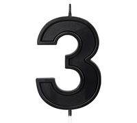 LUTER 7cm Numéro de Bougies d'Anniversaire, Forme de Diamant 3D Bougies de Gâteau d'Anniversaire Numérotées Décoration de Gâteau pour Mariage Anniversaire Remise Diplômes Fête (Noir)(3)