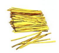 LUTER 800 Pièces 10 cm Liens Torsadés Métalliques pour Sacs de Bonbons, Sacs de Café, Collations, Gâteaux, Articles de Fête (Or)?Embellissement Atmosphère de Noël