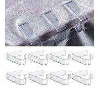Luter 8pcs Pince à Nappe Plastique Transparente, Porte-Nappe pour Table d'Épaisseur 1,7-3,5cm - Noël, Fête, Mariage d'Intérieur et d'Extérieur