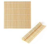 LUTER 9 x 9.5 Pouces Bambou Naturel Tapis à Sushi Outil De Fabrication De Sushi Rouleau à Sushi Pour Faire Des Sushis (2pcs)