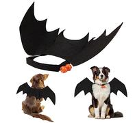 Luter Batman Costume de Chien Halloween, Costume de Chauve-Souris pour Chiens avec Ailes et Collier de Chien, Noir, Taille L, Matériau en Felt, pour Adultes, Unisex, Halloween, Animal, Noël