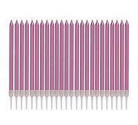 LUTER Bougies d'Anniversaire Dans Les Détenteurs d'Or Rose Haut Bougies Gâteau d'Anniversaire Longues Bougies Cupcake Minces pour Décoration Fête de Mariage (24 Pièces)