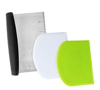 LUTER Corne Pâtisserie - Coupe-pâte Grattoir a Pâte en Plastique pour Cuisine, Pâtisserie, Crêpe (Vert+Blanc+Argent)