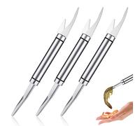 LUTER Couteau Éplucheur de Crevettes, 3pcs Couteau à Gueule de Poisson Multifonctionnel 5 en 1 pour Crevettes Acier Inoxydable Couteau de Ventre de Poisson pour Traitement Rapide des Fruits de Mer