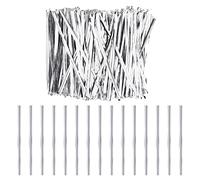 LUTER Cravates torsadées en Papier Blanc Attaches de Sac réutilisables Cravates torsadées en Papier Sacs de Bonbons, collations, gâteaux, Fournitures de fête (750 pièces/Argent)?Atmosphère de Noël