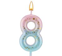 LUTER Dégradé Numéro Lettre Bougie, Rose Bleu Dégradé Bougies D'anniversaire pour Gâteau Chiffre Chiffre Lettre Bougies D'anniversaire Décoration pour Anniversaire Fêtes Mariage (8)