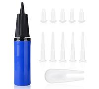 Luter Kit de Pompe Ballon Gym, 12 Pompes Air Manuelles pour Ballons Kit Remplacement Bouchon Ballon d'exercice Pompe à Main Plastique pour Gonflables Anneau de Natation Ballon de Yoga