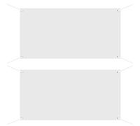 LUTER Lot de 2 bannières vierges à peindre de 0,6 m x 1,2 m, bannière vierge en polyester avec 2 cordes de suspension de 6,6 m pour le bricolage, l'intérieur, l'extérieur, les panneaux muraux, les