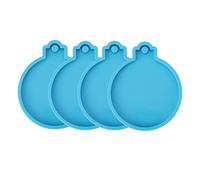 LUTER Moule en Résine pour Noël - 4 Pièces en Silicone avec Trou de Suspension, Résine Epoxy pour Décoration, Bijoux, Breloques et Pendentifs