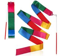 Luter Ruban de Danse Couleur Profonde, 2 pièces 2 m Ruban Gymnastique Enfant Ruban Danse Artistique Ruban de Gymnastique Ruban Gymnastique Rythmique Enfant pour Enfants Entraînement