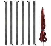 Luter Sangle pour Parasol, 6 Pièces Réglable Sangle Maintien Parasol Nylon Sangle d'attache de Parapluie de Terrasse Sangle de Sécurité pour Parapluie de Terrasse Accessoires de Parasol (Gris)