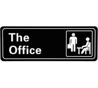 LUTER The Office Sign Acrylique Panneau de Porte Signe Auto-adhésif Installation facile 3.2x9x0.2 Pouces(Noir et blanc)