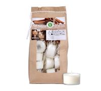 luterna Lot de 18 bougies chauffe-plat parfumées à la cannelle et aux épices, 100 % cire naturelle, wencile, 25/41 mm, durée de combustion : environ 7 h, sachet de 18 pièces
