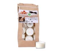 luterna Lot de 18 bougies chauffe-plat parfumées, vanille caramel, 100 % cire naturelle, wencille, 25/41 mm, durée de combustion : environ 7 h, sachet de 18 pièces