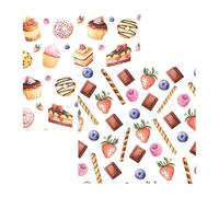 luterna Serviettes cocktail Sweet Allover 25 x 25 cm 3 plis Home Fashion, 2 motifs de 10 pièces, anniversaire, fête