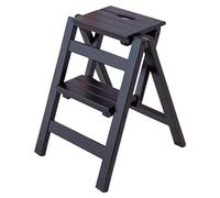 LUTFI Tabouret échelle Pliante Tabouret échelle à 2 marches, Banc à Chaussures Portable, Support à Fleurs, siège de chaises d'escalier à pédale Large, for Adultes et Enfants Escabeau(Black)