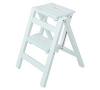 LUTFI Tabouret échelle Pliante Tabouret échelle à 2 marches, Banc à Chaussures Portable, Support à Fleurs, siège de chaises d'escalier à pédale Large, for Adultes et Enfants Escabeau(White)