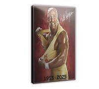 LUTGFD Hulk Hogan - Poster sur toile avec anneau de lutte - Décoration pour chambre à coucher, bureau, chambre - Cadeau - 40 x 60 cm