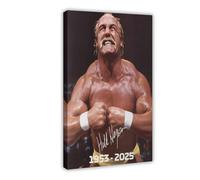 LUTGFD Hulk Hogan - Poster sur toile avec anneau de lutte - Décoration pour chambre à coucher, bureau, chambre - Cadeau - 60 x 90 cm