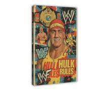 LUTGFD Hulk Hogan - Poster sur toile avec anneau de lutte - Décoration pour chambre à coucher, bureau, chambre - Cadeau - 60 x 90 cm
