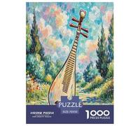 Luth Chinois Pipa 1000 Pièces Musique pour Adultes Puzzles Cadeaux d'anniversaire pour Noël Jeu De Défi Familial Décoration Jeux Éducatifs Relaxation Et Sagesse 70x50cm/1000pcs