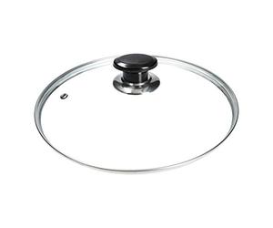 LUTH Premium Profi Parts couvercle en verre 20 cm universel, compatible avec casseroles & poêles Ø200 mm, bord en acier inoxydable, trou vapeur, poignée résistante à la chaleur