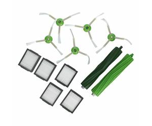 LUTH Premium Profi Parts Kit d'accessoires Compatible avec iRobot 4624878 - Brosses en Caoutchouc - Brosses latérales - Filtre pour Robot aspirateur Roomba E5 E6 E7 I7