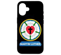 Lutherrose Cœur Croix Symbole Armoiries Protestant Martin Luther Coque pour iPhone 16