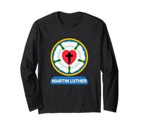 Lutherrose Cœur Croix Symbole Armoiries Protestant Martin Luther Manche Longue