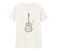 Luthier Acoustic Guitar Workshop Drawing T-Shirt Haut de Gamme