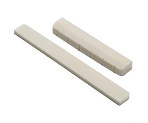 Luthier Ensemble sillet et sillet de guitare classique, chevalet en os véritable, 80 mm, sillet vierge 52 mm pour guitare acoustique à 6 cordes, composants haute densité de qualité Luthier