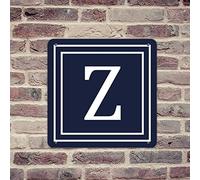 lutieger Plaque décorative en métal avec monogramme lettre initiale Z - Affiche murale en aluminium - Nom de famille - Décoration murale d'extérieur - Lettre de l'alphabet anglais - 30,5 x 30,5 cm