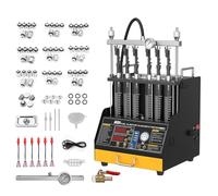 LUTIFIX Nettoyeur et testeur d'injecteurs de Carburant CT450, Nettoyeur d'injection de Carburant à ultrasons, GDl, EFI, FSI, 12 V/70 V/120 V, Conception à 6 cylindres, Divers connecteurs
