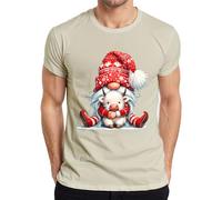 Lutin de Noël avec vache câlin rouge hiver mignon animaux t-shirt homme, naturel, M