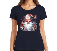 Lutin de Noël scandinave chapeau idée cadeau nain gnome lutin femme t-shirt, bleu marine, 3XL