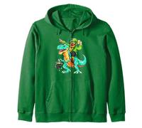 Lutin Irlandais Dinosaure Dino T-Rex Bière Party Leprechaun Sweat à Capuche