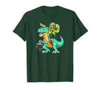 Lutin Irlandais Dinosaure Dino T-Rex Bière Party Leprechaun T-Shirt