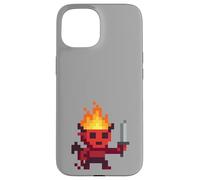Lutin Pixel Diable 8-Bit Épée Rétro Jeu Vidéo Art Coque pour iPhone 15