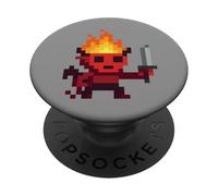 Lutin Pixel Diable 8-Bit Épée Rétro Jeu Vidéo Art PopSockets PopGrip Adhésif