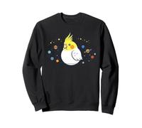 Lutino Cockatiel Chubby en Tant Que planète du système Solaire Birb Sweatshirt